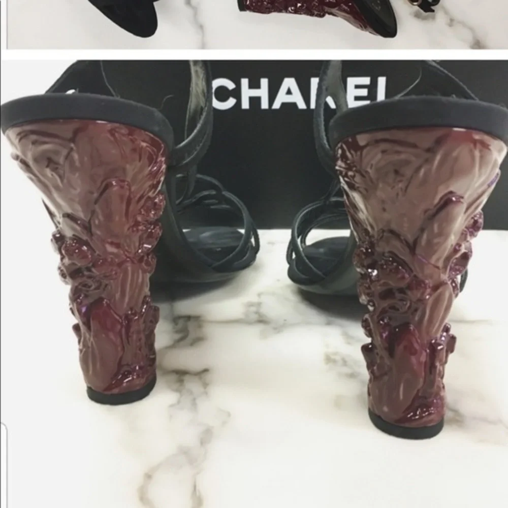 **CHANEL** Satin Heels Size 40 - Picture 9 of 16